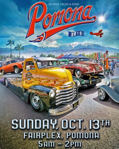 Pomona swap meet schedule - Schedule: March 25-26, August 25-27, 2023. At Alameda County Fairgrounds, Pleasanton, CA. November 17-19, 2023 in Scottsdale, AZ. Visit our booth for product displays, show specials, prize giveaways, #TCIequipped, and check out the autocross with #TeamTCI at Goodguys... 